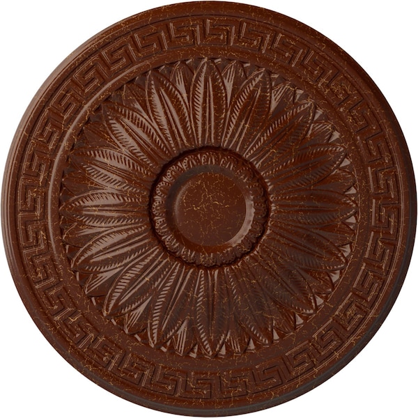 Ekena Millwork Randee Ceiling Medallion (Fits Canopies up to 3 7/8"), 20"OD x 1 3/8"P, Burnished Mahogany Crackle CM20HABMC - main